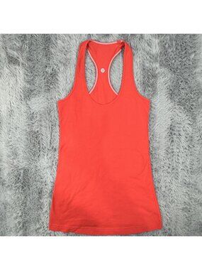 Lululemon Women's Racerback Athletic Tank Top Orange Yoga Running Size XS/S